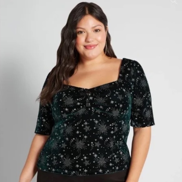 ModCloth x Collectif A Star Shines Tonight Top in Size 8 - Picture 1 of 6